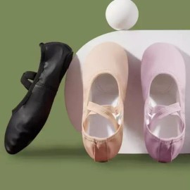 Riley [라일리] Rly 가죽 발레 슈즈 부드러운 무용 연습 신발 발레화 [블랙／225] [Rly] Leather Ballet Shoes Soft Dance Practice Shoes Ballet Shoes [Black/225]