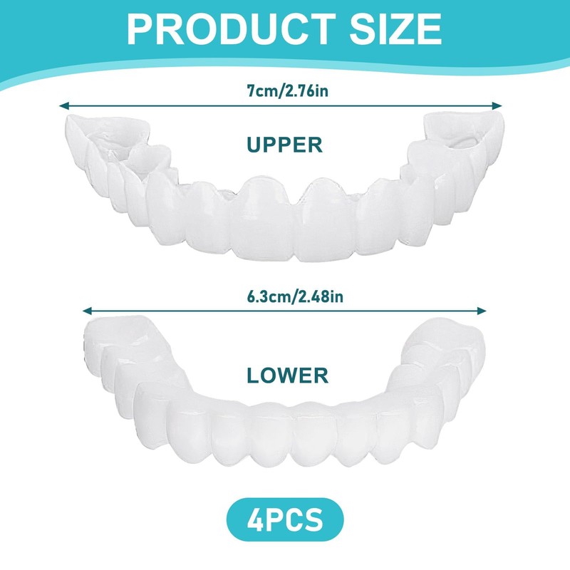 1 Pairs Clip in Instant Veneers Dentures Fake Teeth, Veneers