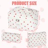BuyCard Quilted Makeup Bag Set, 3Pcs Cotton Floral Cosmetic Bags,
