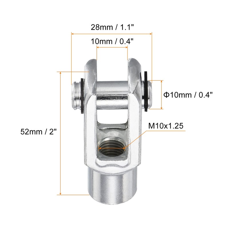 sourcing map Air Cylinder Rod Clevis M10 x 1.25 Internal