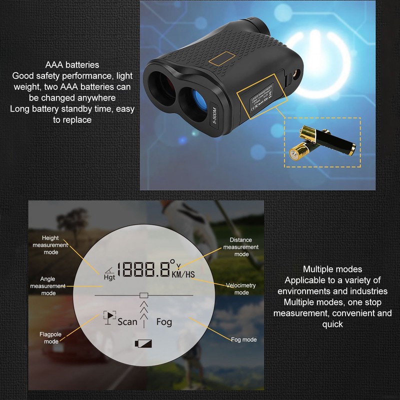 Laser Rangefinder Multifunction 6X Magnification Waterproof Dustproof Flag Pole Lock