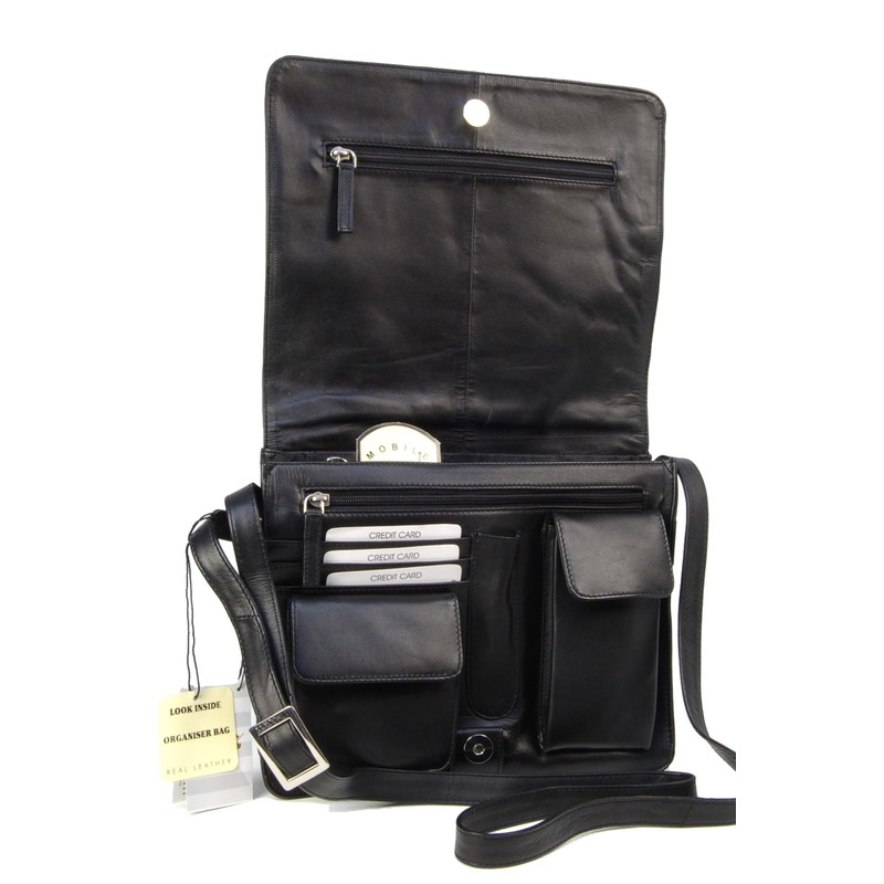 VISCONTI - Women's Medium Leather Cross Body Bag - Office