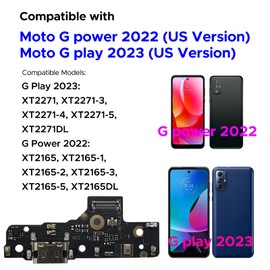 Charging Port Replacement Kit Compatible with Moto G Play 2023 & G Power 2022, XT2271 XT2165 Dock Board USB-C Connector, with Instruction Manual, Toolkit