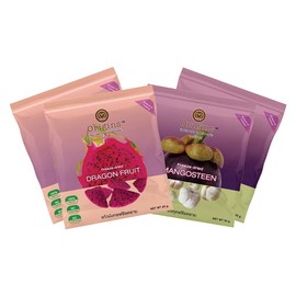 Origins Mangosteen and Red Dragon Fruit Freeze Dried Fruit Snacks - No Sugar Added Dried Fruit for Healthy Eating