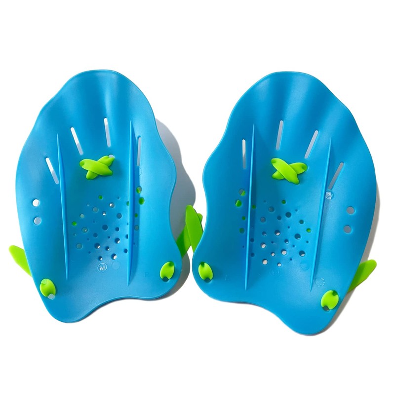 Swimz Excel Technical Hand Paddles - Blue / Lime (Medium)