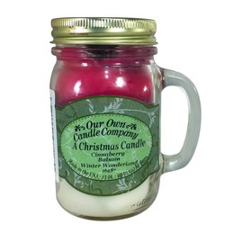 Our Own Candle Company Christmas Triple - Cinnaberry, Balsam, Winter Wonderland Scented 13 Ounce Mason Jar Candle