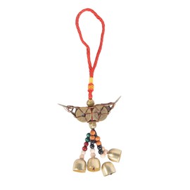 Chiorgone Feng Shui Five Emperor Coins Bell Wind Chime - Wealth & Protection Ornament for Home & Office, Good Luck Charm, Hanging Decoration, Safety and Prosperity Gift