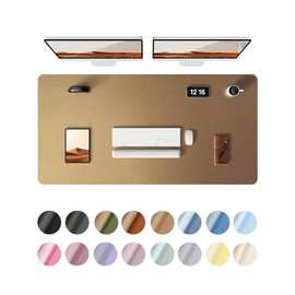 YSAGi Leather Desk Pad Protector, Office Desk Mat, Large Mouse Pad, Non-Slip PU Leather Desk Blotter, Laptop Desk Pad, Waterproof Desk Writing Pad for Office and Home (Bronze, 47.2" x 23.6")