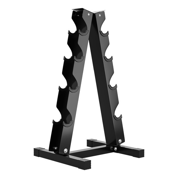 4-Tier Dumbbell Rack Stand, A-Frame Metal Weight Rack with Handle