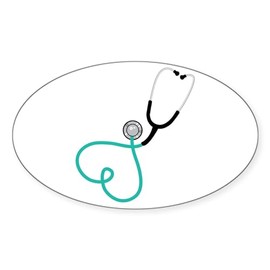 CafePress Heart Stethoscope Sticker Oval Car Bumper Sticker
