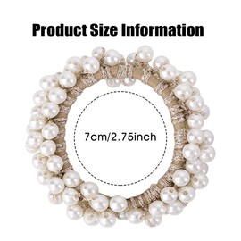 BZKSER Hair Bobbles - 3 Pieces Pearl Hair Scrunchies, Elastic Ponytail Holder Headbands, Stretchy, Hair Accessories for Women, Girls, Ladies, Children