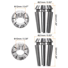 sourcing map ER20 10mm 12mm Spring Collet Chucks High Precision 0.015mm for CNC Engraving Machine Lathe Milling Tool