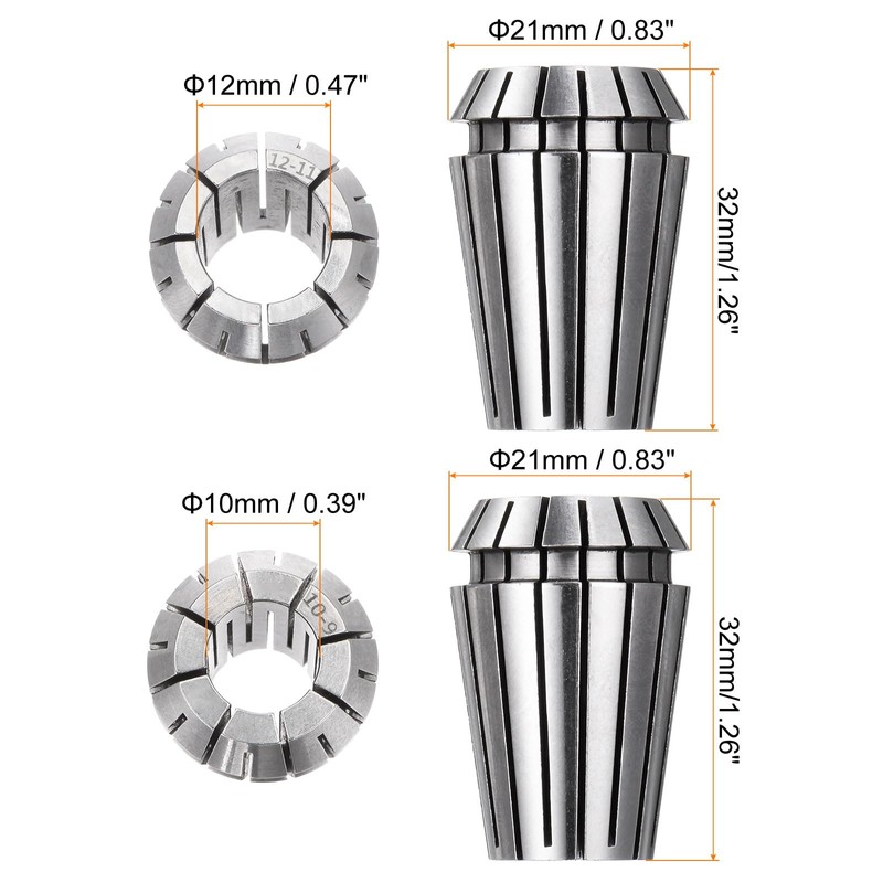 sourcing map ER20 10mm 12mm Spring Collet Chucks High Precision