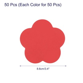 sourcing map 50 Pack Flower Cutouts Paper Bulletin Board Decorations Multi-Color 3.4x3.4 Inch for Teachers DIY Craft Chalkboard Wall Decoration