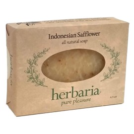 Herbaria Indonesian Safflower Handcrafted All-Natural Soap with Essential Oils. 4.5 oz Bar. Enjoy 60 More Skin-Friendly Varieties.