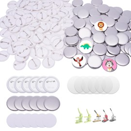 200 Sets 25mm/1 inch Button Supplies Button Parts for Button Maker Machine 25mm Round Badge Blank Button Pins