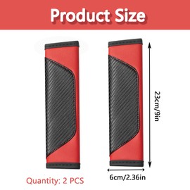2 Pack Seat Belt Pads Cover, Universal Carbon Fiber Leather Seatbelt Covers for All Seat Belts - Durable and Washable for Long Drives