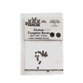Hareline Slotted Tungsten Beads #233 3/32'' (2.38mm) Metallic Brown