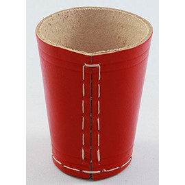 Dice Cup, Leather, Red