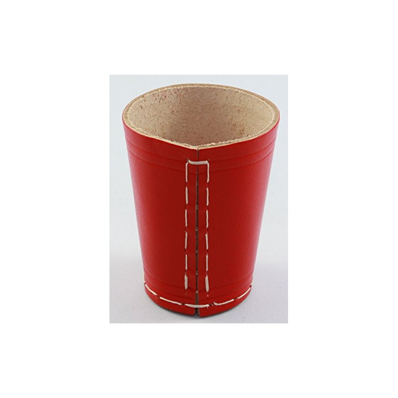 Dice Cup, Leather, Red