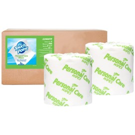 Touch Point Personal Care Skin Wipes, 1800 Wipes Roll Refill, 8”x7”, Disposable, Fragrance-Free, Moisturizing Formula with Aloe and Vitamin E - Ideal for Hands, Faces, and Bottoms - Premium Quality