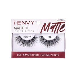 i-Envy 2 Pairs False Eyelashes Matte 3D Collection, Invisible Band, Soft & Matte Finish