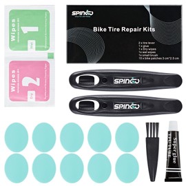 SPINGO 16 PCS Bike Tire Repair Kit, Bike Tire Repair Kits with 10PCS Tube Patch Kits & 2 Premium Tire Levers, Bicycle Inner Flat Tube Patch Kit for Roadbike MTB Ebike