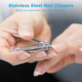 60 Pcs Nail Clippers Set, Includes 40 Small Clippers, 20 Large Clippers, and 20 Pouches, Stainless Steel Fingernail Clippers, Nail Cutter Tools with Keychain Holes for Men Women