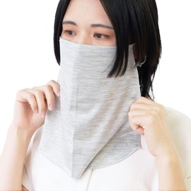 ［絹屋］ 冷感シルクのフェイスカバー シルク 紫外線 UVカット 接触冷感 マスクタイプ レディース SO7648 銀色