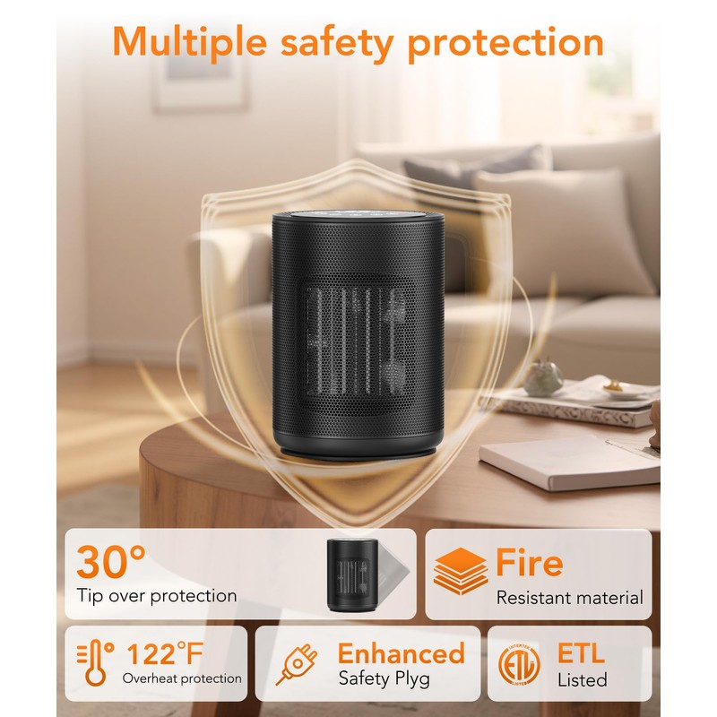 ZAFRO Space Heater for Indoor Use, Portable Electric Heaters with