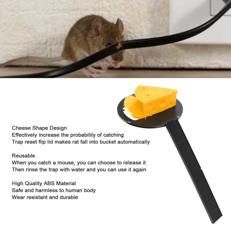 Slip Lid Mouse Trap Automatic Reset Reusable Cheese Shape Detachable