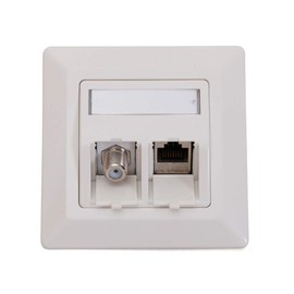 Logilink Keystone Cleaning Box Set Pure White + 1 Module F-Socket + 1 Module RJ45 Socket