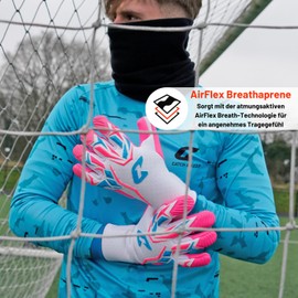 Catch & Keep Professional Goalkeeper Gloves for Adults - Maximum Grip - Premium Model - Goalkeeper Gloves Football - with Our Octopus Grip (Vivor Wild Pink, 11)