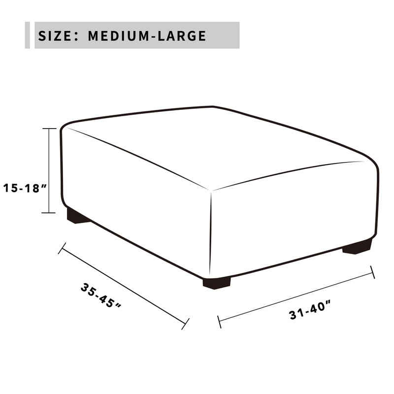 Easy-Going Stretch Square Ottoman Cover 40x40x15 inch Folding Storage Stool