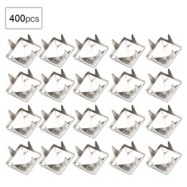 400pcs Square Spike Studs, 4MM-7MM DIY Leathercraft Spike Rivets Square Spike Studs Rivets Bag Leather Clothing Shoes Rivet[Silver 4mm] Leathercraft Accessories