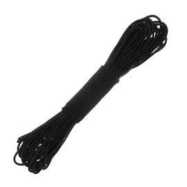 Bungee Cord Elastic Shock Cord 12 Meter 2mm Black Elastic String Heavy Duty Bungee Shock Cords Paracord Bungees Stretch Rope for Sewing, Camping, Outdoor Activities(Black, 3/32 Inch X 40 Ft)