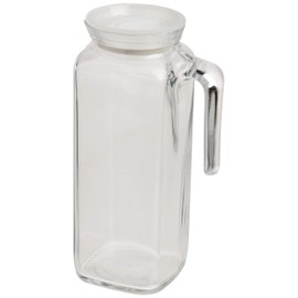 Bormioli Rocco Glass Frigoverre Jug With Airtight Lid (1 Liter): Clear Pitcher With Hermetic Sealing, Easy Pour Spout & Handle – For Water, Juice, Iced Coffee & Iced Tea