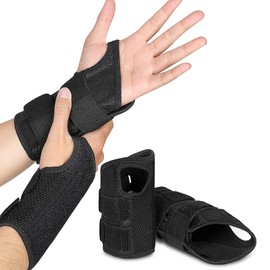 Wrist Brace for Carpal Tunnel Adjustable Wrist Wraps Wrist Support for Men Women (L/XL Right, Black)