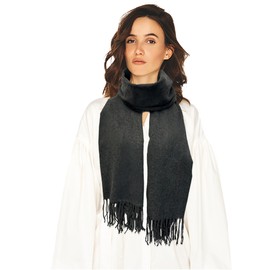 CBC Crown Women's Pashmina Shawl and Wrap, 78 x 26 inches, Soft Cashmere-like Feel Solid Color Scarf Scarve, Dark Grey, Gray (CS-050DGY)