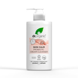 Dr Organic Skin Calm Probiotic Cream Cleanser, For Redness, Dry, Sensitive & Irritable Skin, Gentle Cleansing, Dermatologically Tested, Vegan, Cruelty Free, Paraben & SLS Free, Certified Organic,150ml