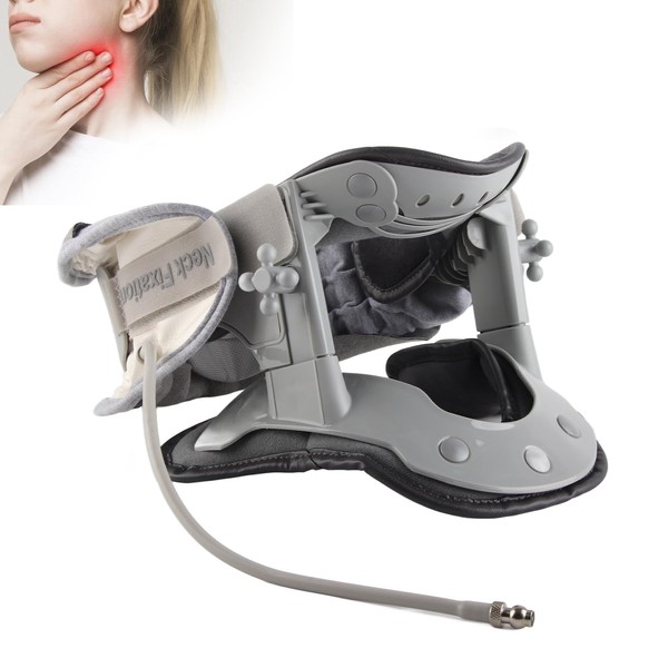 Cervical Spine Traction Device, Inflatable Cervical Spine Traction Range, Adjustable Neck Stretching Corrector for Relieving Neck Pain, Shoulder Pain, Spine Decompression