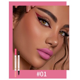 Erinde Lip Marker Waterproof Lip Liner - 2 Colours, Double Head Long Lasting Matte Lip Liner Pencils, Liquid Highly Pigmented Lipstick, Waterproof Makeup Lip Pencil
