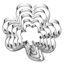 Clover Cookie Cutter Set - 5 Piece St. Patrick's Day Irish Shamrock Cookie Cutters Stainless Steel