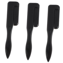 BIUDECO 3pcs Foldable Eyebrow Comb Portable Eyebrow Grooming Tool for Easy Eyelash Repair Mini Steel Needle Brush for Makeup Black for Professionals and Home Use