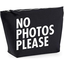 Hippowarehouse No photos please printed make up cosmetic wash bag 18x19x9cm