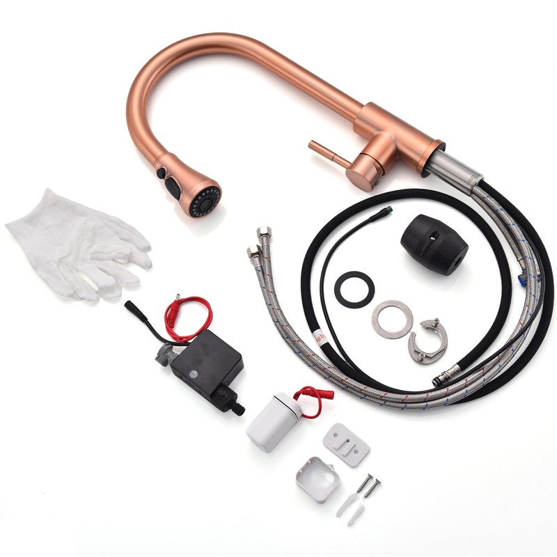 TUTEW Touchless Kitchen Faucet with Pull Down Sprayer, Red Copper