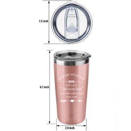 2024 Retirement Gifts for Woman A Wise Woman Once Said I Am Outta Here and She Lived Happily Ever After 20 Oz Insulted Stainless Steel Tumbler (Rose Gold)