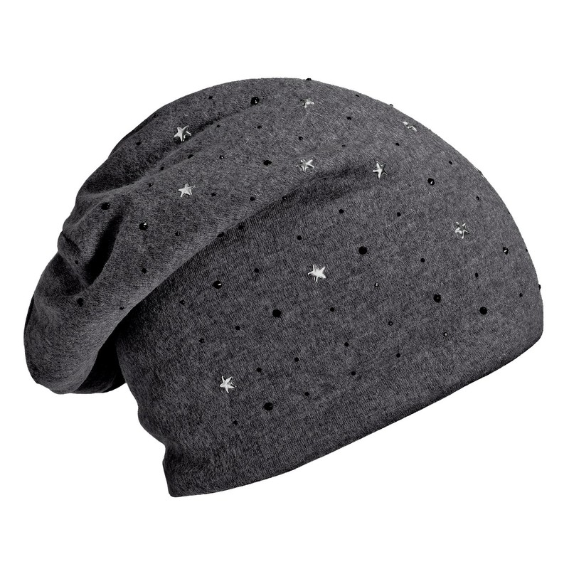 DonDon Women's Slouch Winter Beanie Hat Lined with Star Print