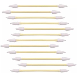 Makeup Tool 메이크업용 정밀 팁 면봉 1200개 대나무 스틱 및 더블 포인트 [12 Pack (1200)] Makeup Precision Tip Cotton Swabs 1200 Count Bamboo Sticks and Double Point [12 Pack (1200)]