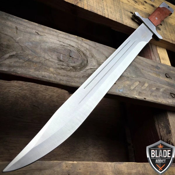Defender 18" FULL TANG MACHETE HUNTING KNIFE SWORD WOOD HANDLE
